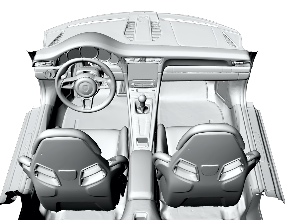 PORSCHE GT3 Interior scanned with the Surphaser Model 75 USR